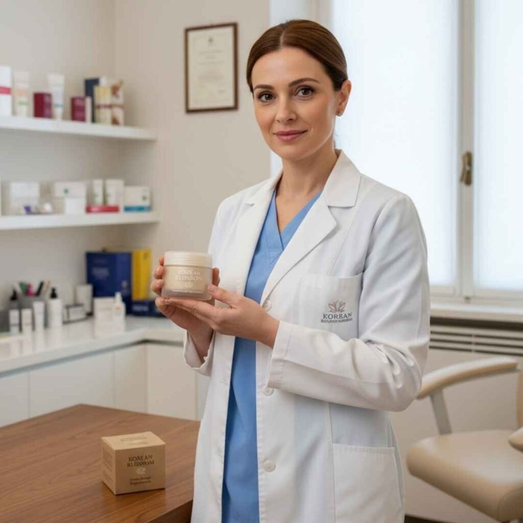 dottoressa che tiene korean blossom